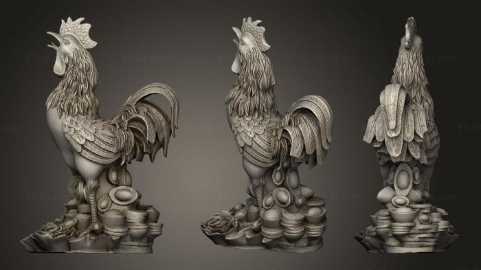 Animal figurines (Cock, STKJ_2205) 3D models for cnc